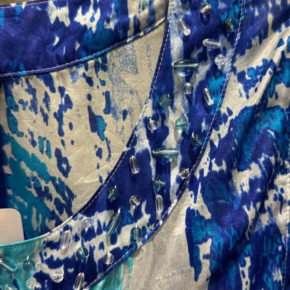 Soft Surroundings Pre loved like new 100% Silk print beaded Blouse very stylish. - Picture 3 of 9